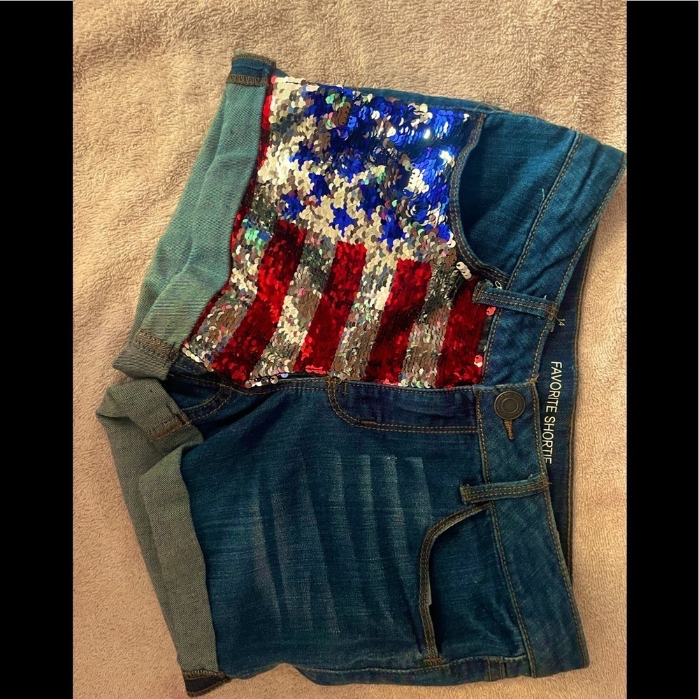 Jean American flag shorts